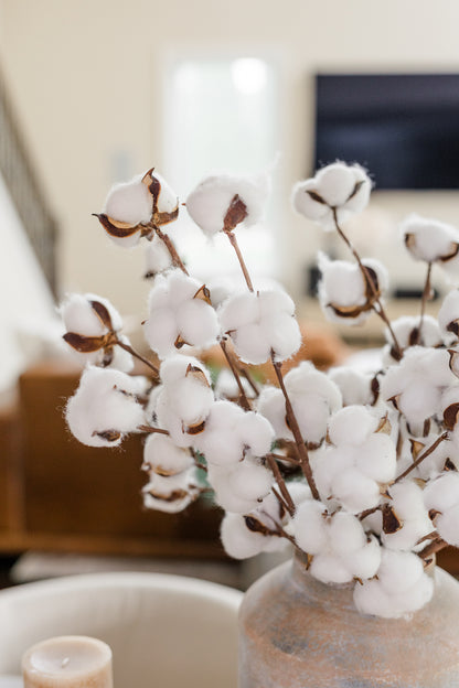 Life-Like Cotton Stems | Set of 3